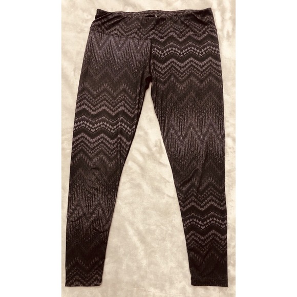 Prana Roxanne  Legging S Gray Black Pants Abstract Chevron‎ Print - Picture 1 of 7